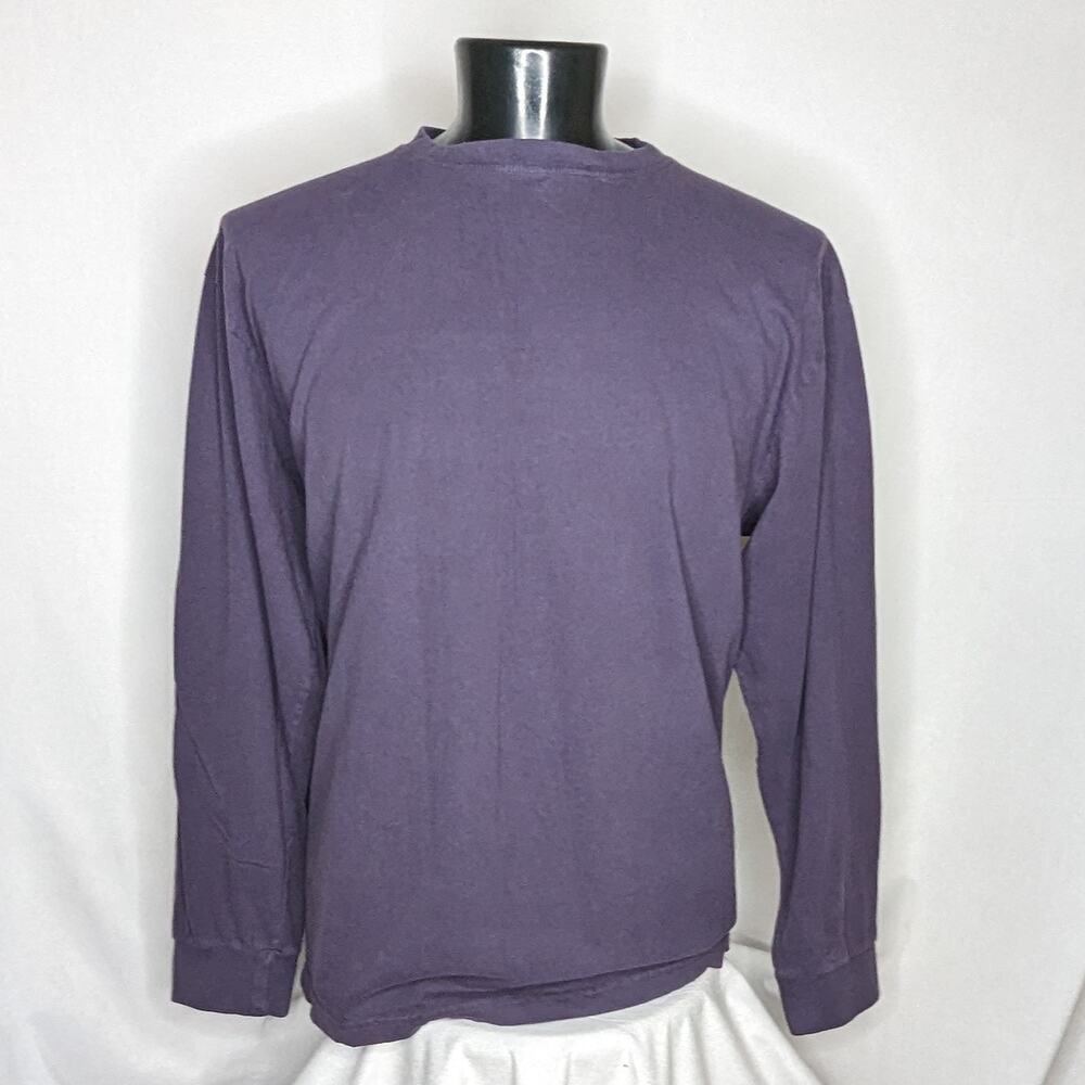 Antigua Men's Cotton Long Sleeve Shirt Purple XL